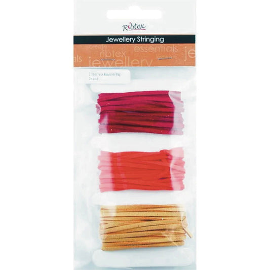 Faux Suede 2.5mm 6m/bag 2m each Orange and Red Default Title