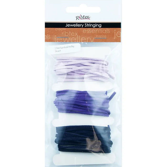 Faux Suede Thonging 2.5mm 6m/bag 2m each Purples Default Title