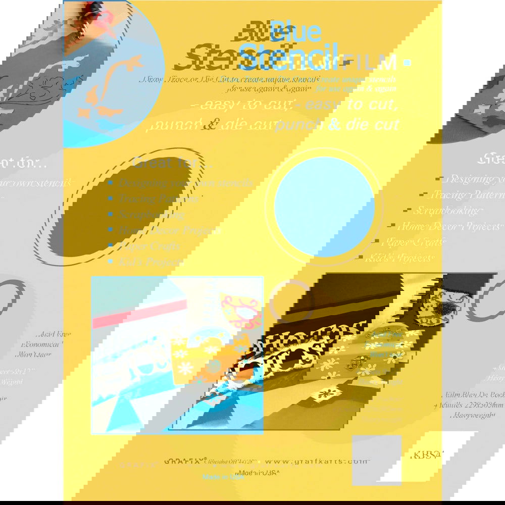 Grafix Blue Stencil Film 12 x 15 inch Pkt 10 Default Title