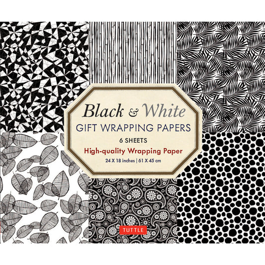 Gift Wrapping Paper 6 sheets - Black and White Default Title