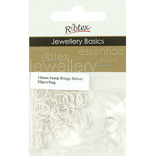 Ribtex Jump Rings 10mm Silver 30pce Default Title