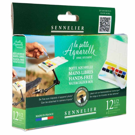 Sennelier Watercolour Travel Box of 12 Half Pans + Magic Arm Default Title