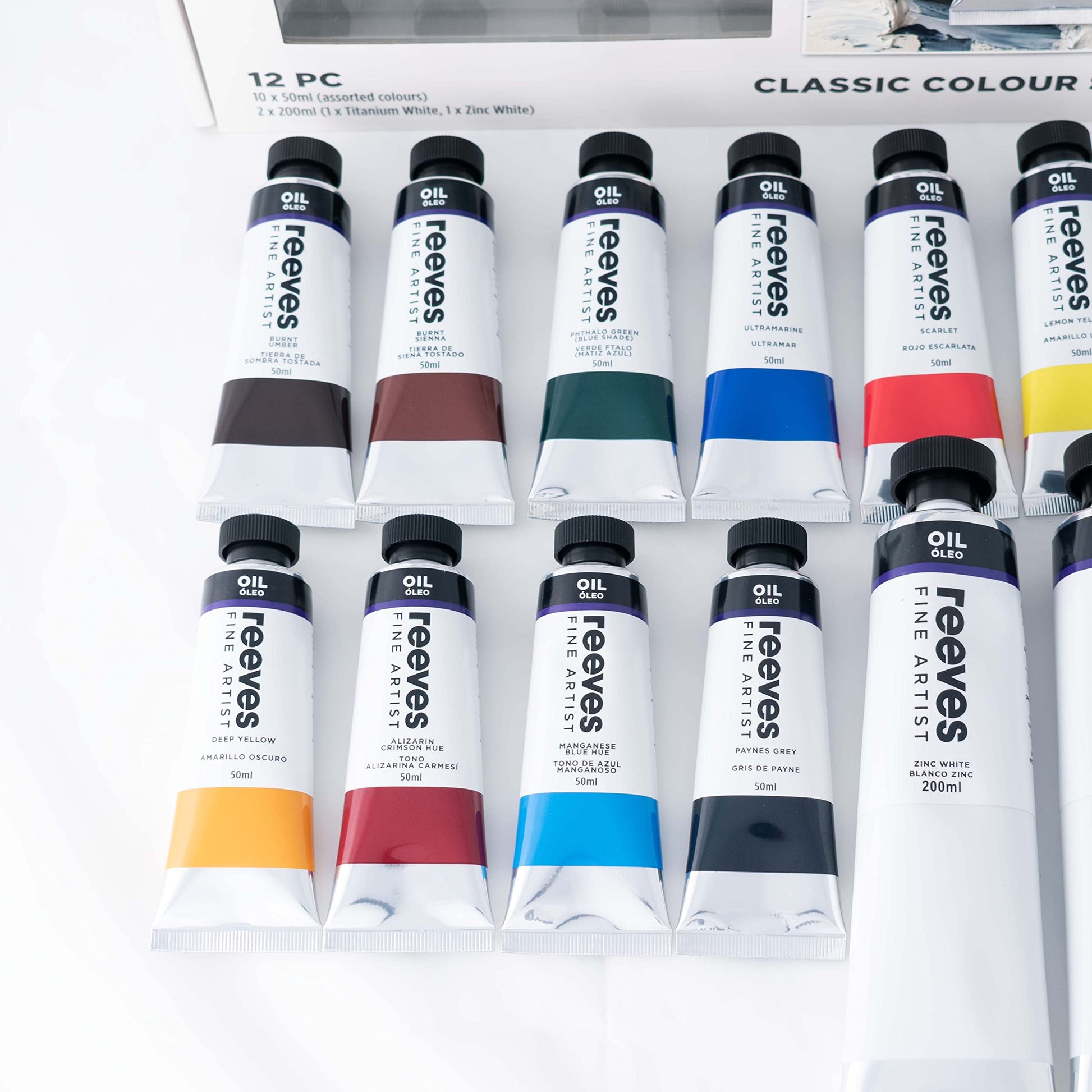 Reeves Fine Artist Oil Paint Set 12pc