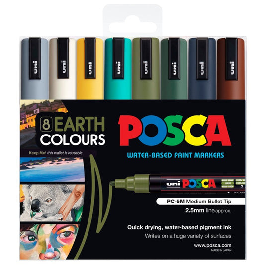 Posca 5M Medium Earth Colours Pack of 8 Default Title