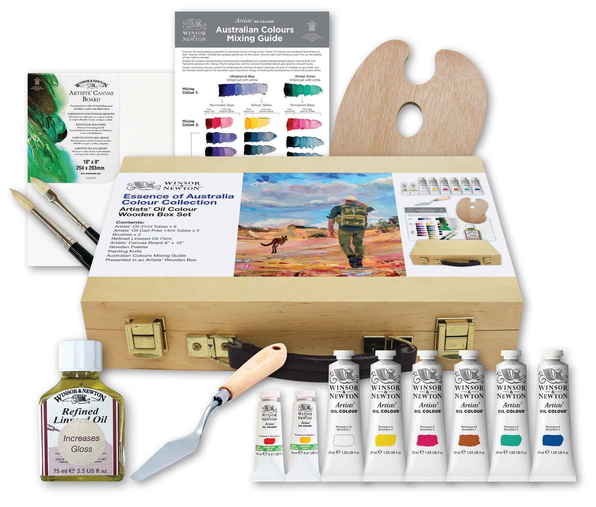 Winsor Newton Artist Oil Essence of Aust. Wood Box