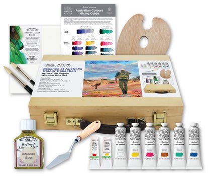 Winsor Newton Artist Oil Essence of Aust. Wood Box