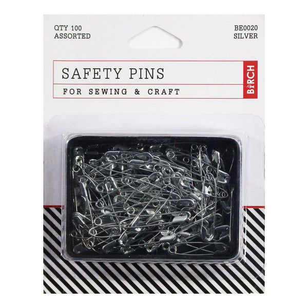 Birch Safety Pins Silver - Assorted
