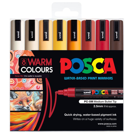 Posca 5M Medium Warm Colours Pack of 8 Default Title
