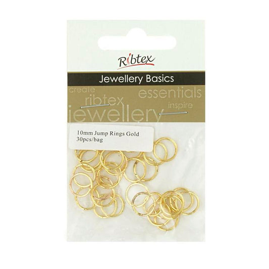 Ribtex Jump Rings 10mm Gold 30pce Default Title