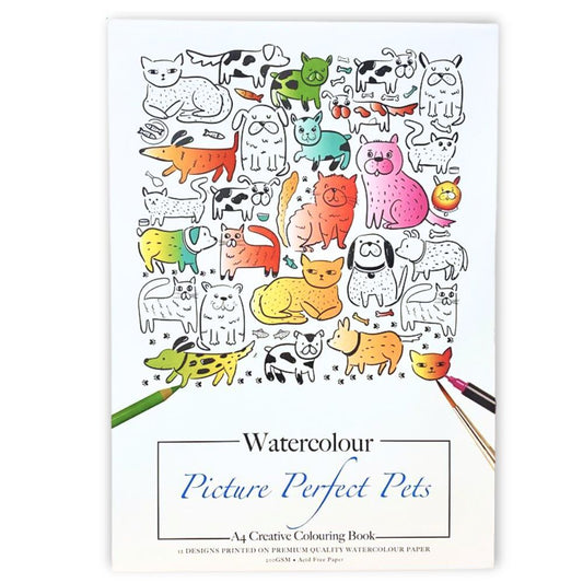 Jasart A4 Colouring Watercolour Book - Animals