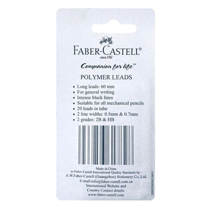 Faber-Castell Polymer Leads 0.7mm 2B pack of 2