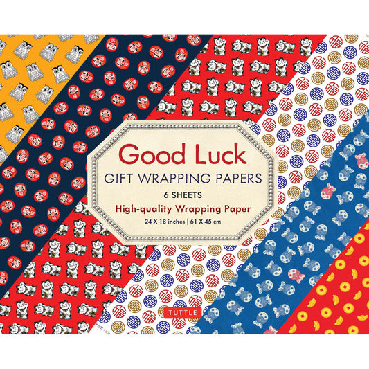 Gift Wrapping Paper 6 sheets - Good Luck Default Title