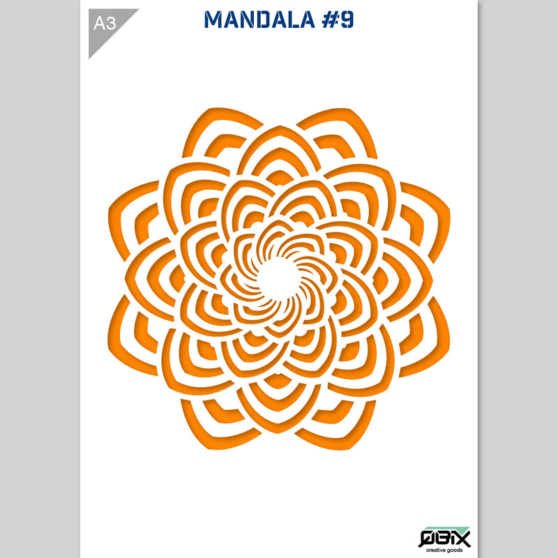 QBIX Stencil 1 Layer - Plastic - Mandala 9
