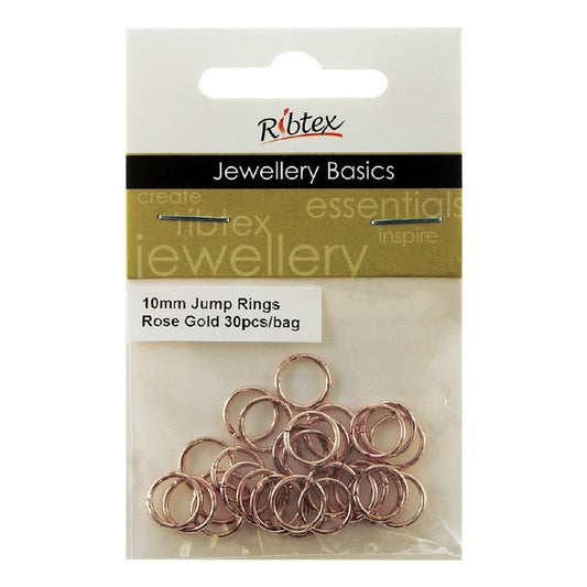 Ribtex Jump Rings 10mm Rose Gold 30pce Default Title