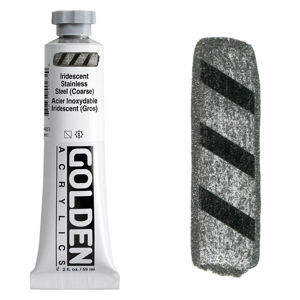 GOLDEN Heavy Body Acrylic 59ml S5 Iridescent Stainless Steel Coarse