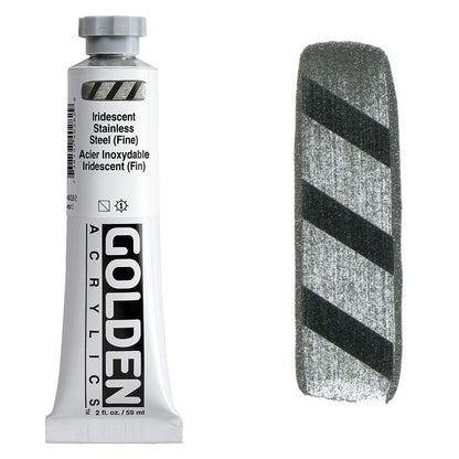 GOLDEN Heavy Body Acrylic 59ml S5 Iridescent Stainless Steel Fine