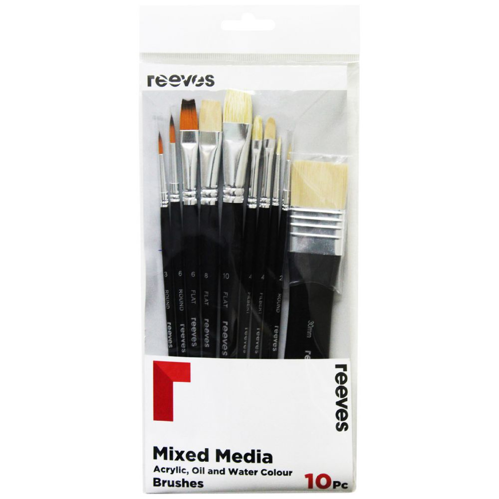 Reeves Mixed Media Brush Set of 10 Short Handle Default Title