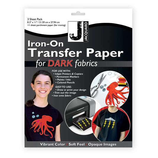 Jacquard Iron-On Transfer Paper - Dark Fabrics - 3 Sheet Pack Default Title