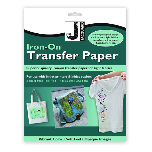 Jacquard Iron-On Transfer Paper - Light Fabrics - 3 Sheet Pack Default Title