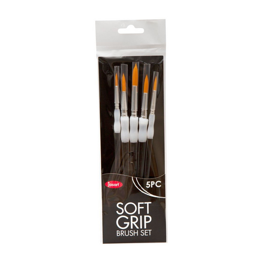 Jasart Soft Grip Brush Set 71470 Round Set of 5 Default Title