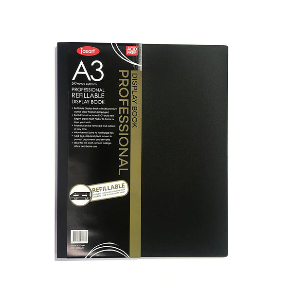 Jasart Professional Refill Display Book A3 20 Pockets