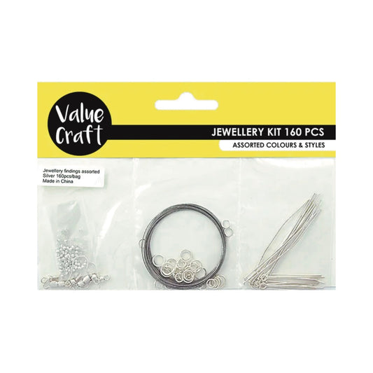 Jewellery Kit 160pcs Assrted Silver Components Default Title