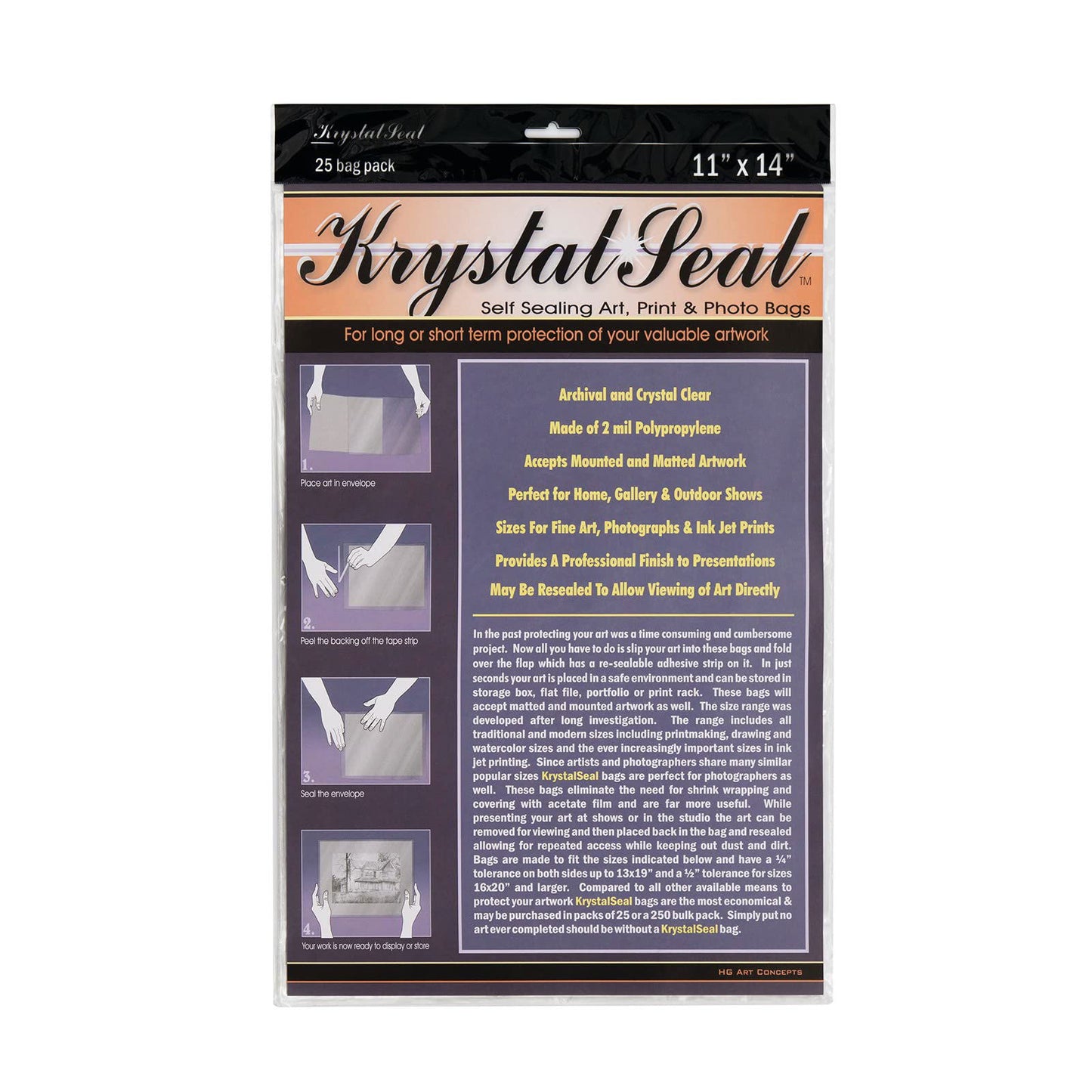 KRYSTAL SEAL BAG 11 x 14 inch PACK 25