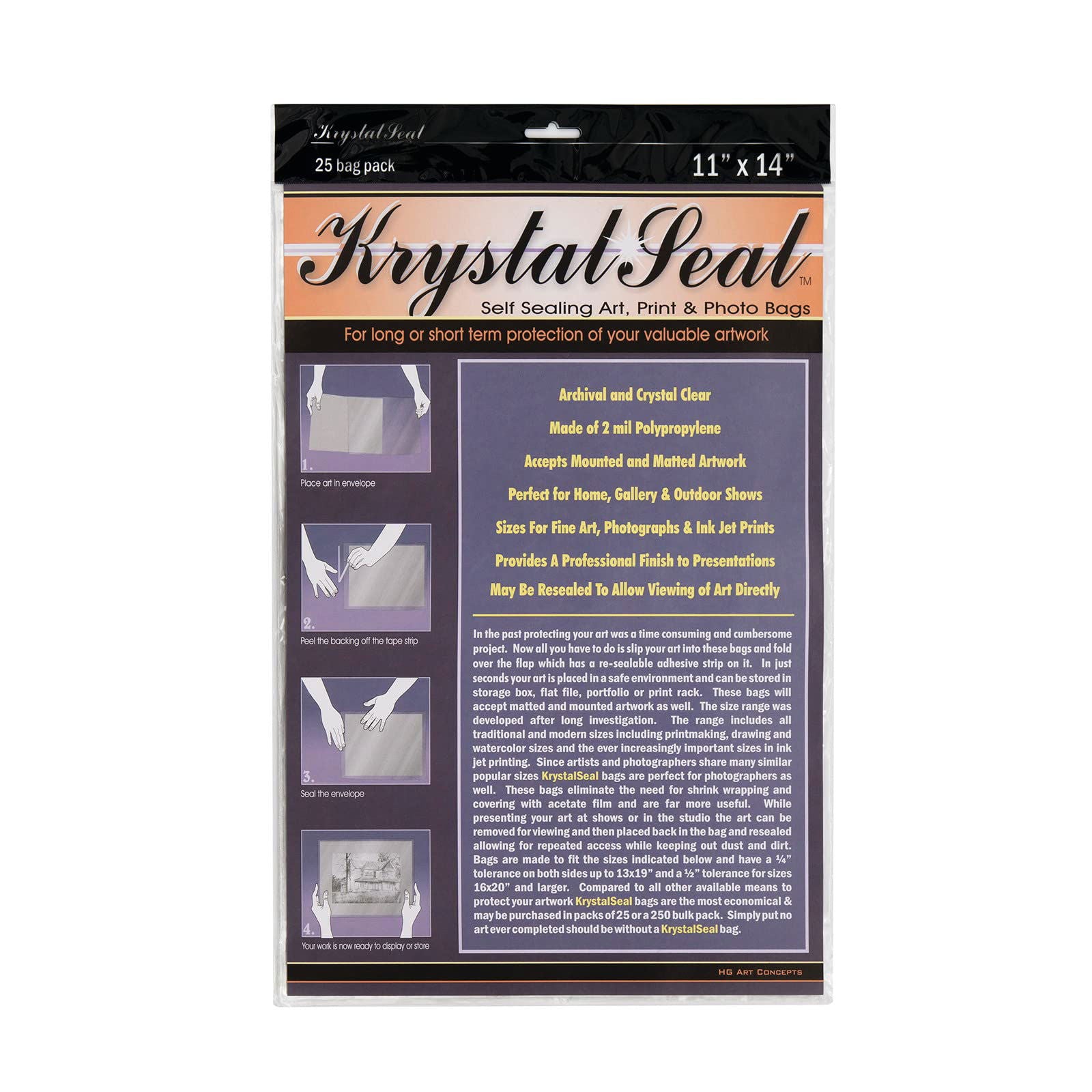 KRYSTAL SEAL BAG 11 x 14 inch PACK 25