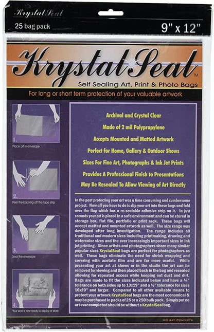 KRYSTAL SEAL BAG 9 x 12 inch PACK 25