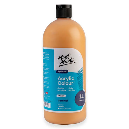 Mont Marte Signature Acrylic Paint 1 litre Squeeze Bottle Warm - Caramel