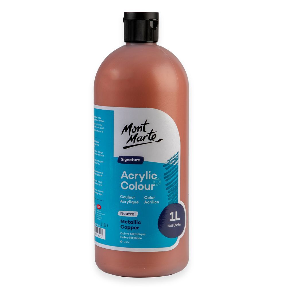 Mont Marte Signature Acrylic Paint 1 litre Squeeze Bottle Neutral - Metallic Copper