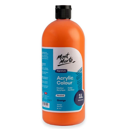 Mont Marte Signature Acrylic Paint 1 litre Squeeze Bottle Neutral - Orange