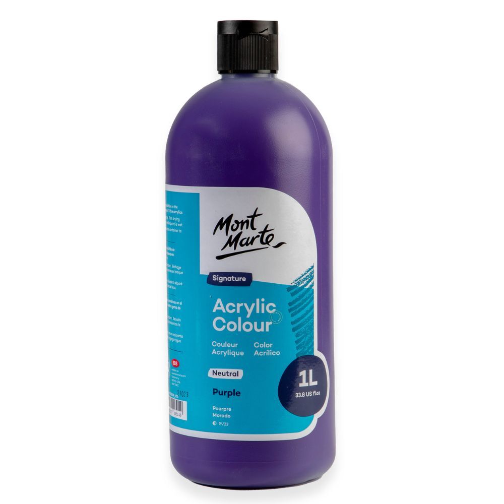 Mont Marte Signature Acrylic Paint 1 litre Squeeze Bottle Neutral - Purple