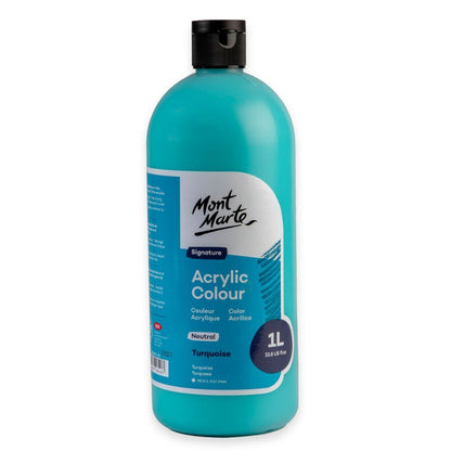 Mont Marte Signature Acrylic Paint 1 litre Squeeze Bottle Neutral - Turquoise