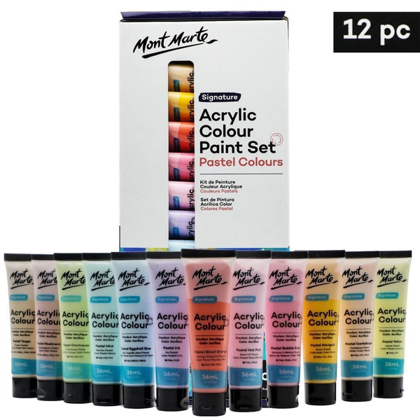 Mont Marte Acrylic Pastel Colours 12pc x 36ml