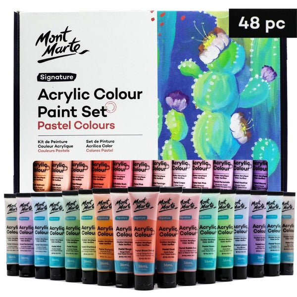 Mont Marte Acrylic Pastel Colours 48pc x 36ml