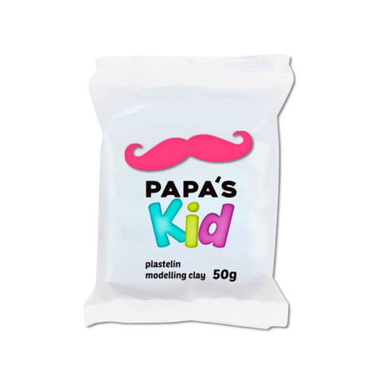 Papas Kid Plasticine Modelling Clay 50gm Magenta