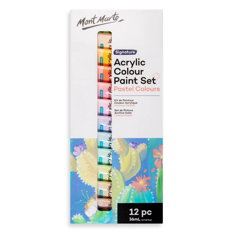 Mont Marte Acrylic Pastel Colours 12pc x 36ml