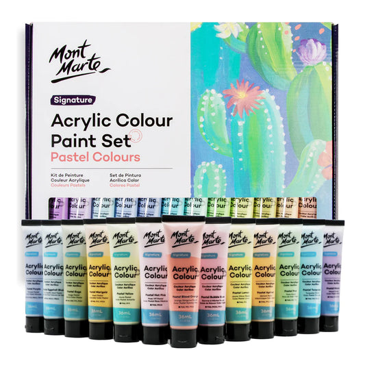 Mont Marte Acrylic Pastel Colours 24pc x 36ml Default Title