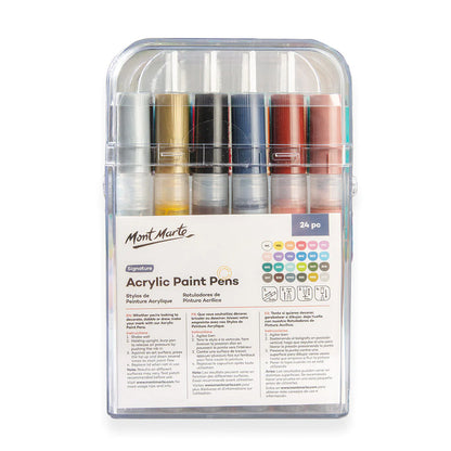Mont Marte Acrylic Paint Pens Broad Tip in case 24pc