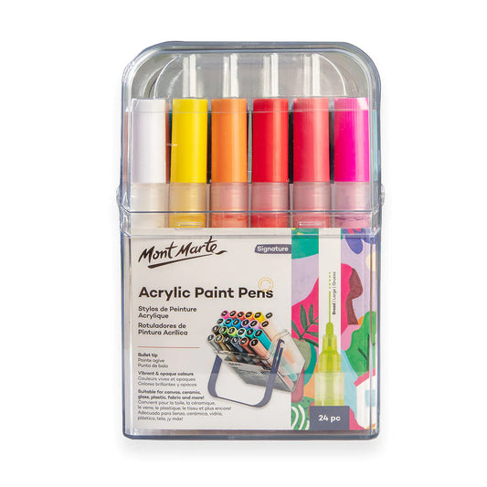 Mont Marte Acrylic Paint Pens Broad Tip in case 24pc Default Title