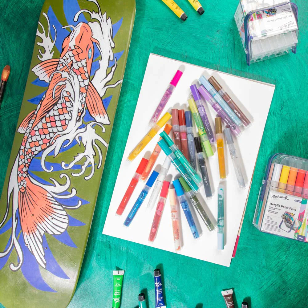 Mont Marte Acrylic Paint Pens Broad Tip in case 24pc