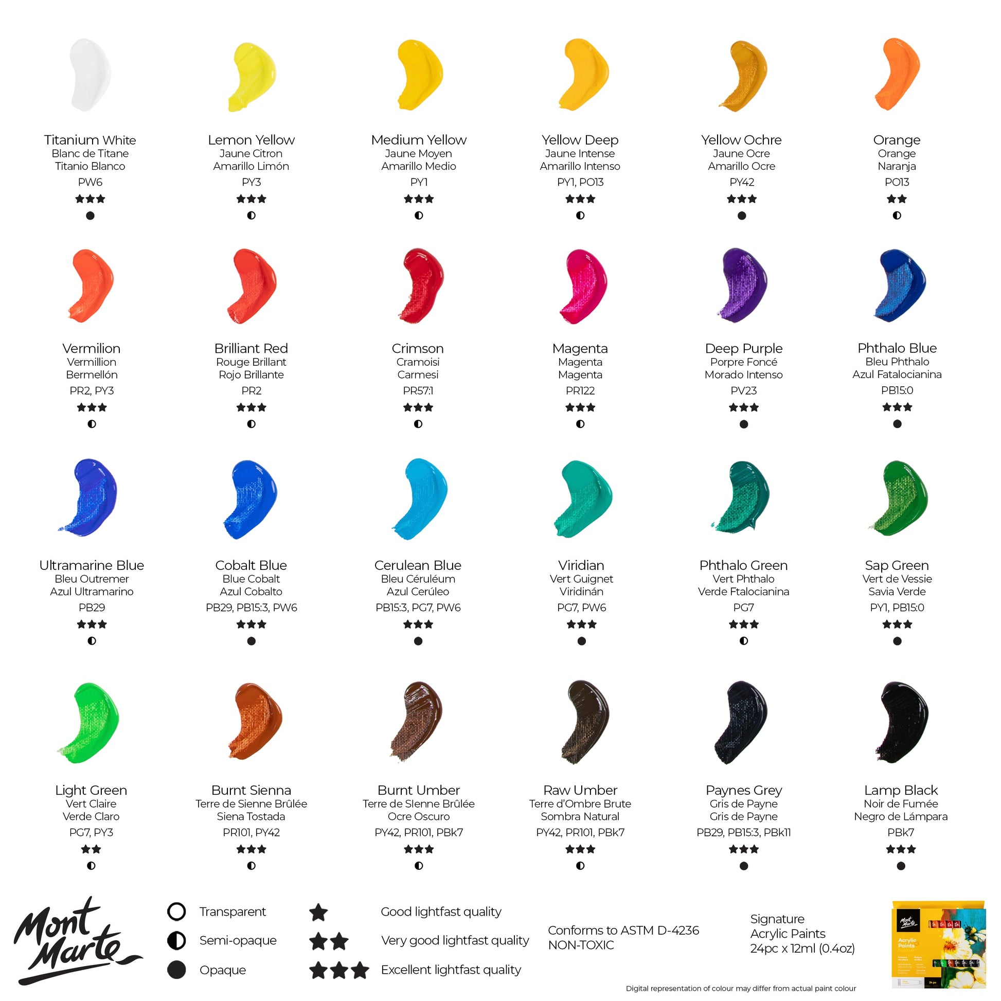 Mont Marte Acrylic Paints 24pce x 12ml image 9