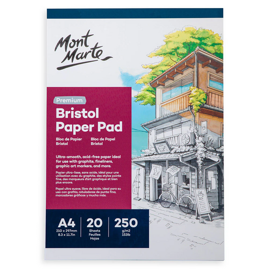 Mont Marte Bristol Paper Pad A4 250gsm 20 sheets Default Title