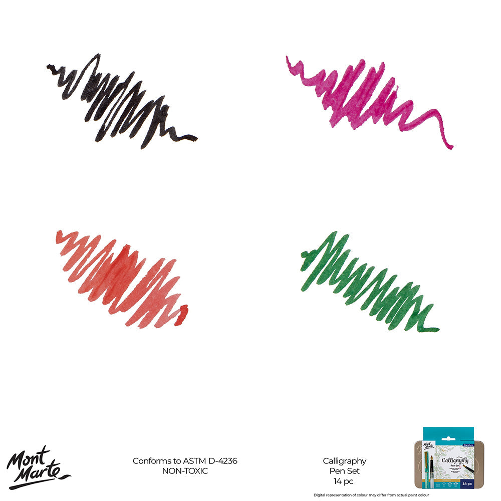 Mont Marte Calligraphy Pen Set 14pc