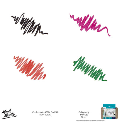 Mont Marte Calligraphy Pen Set 14pc