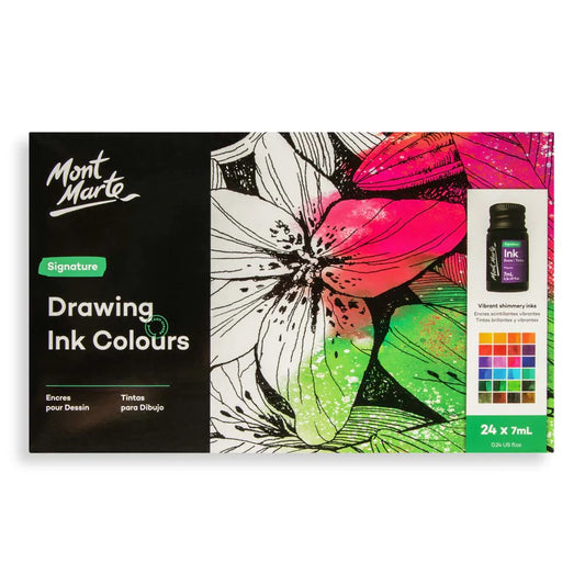 Mont Marte Drawing Ink Colours 24pc x 7ml Default Title