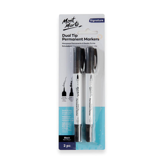 Mont Marte Permanent Markers Black 2pc Default Title