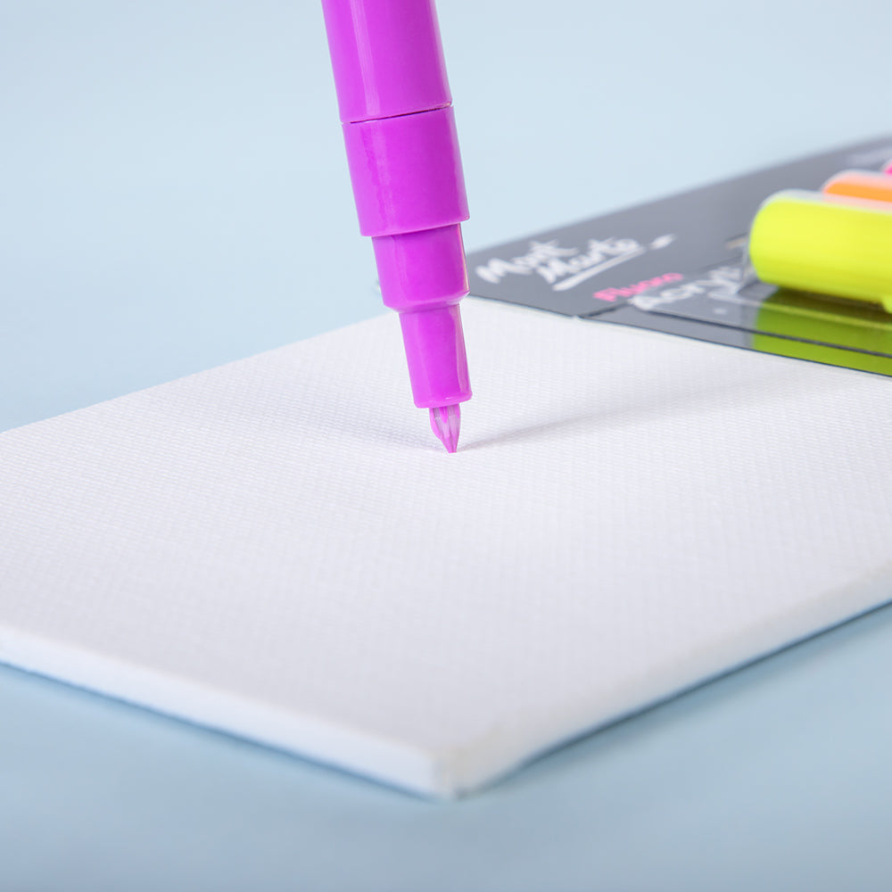 Mont Marte Fluoro Acrylic Paint Pens Fine Tip 6pc