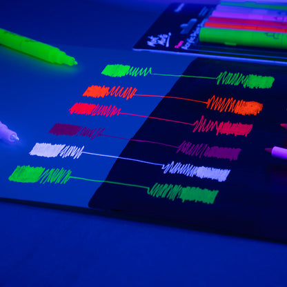 Mont Marte Fluoro Acrylic Paint Pens Fine Tip 6pc